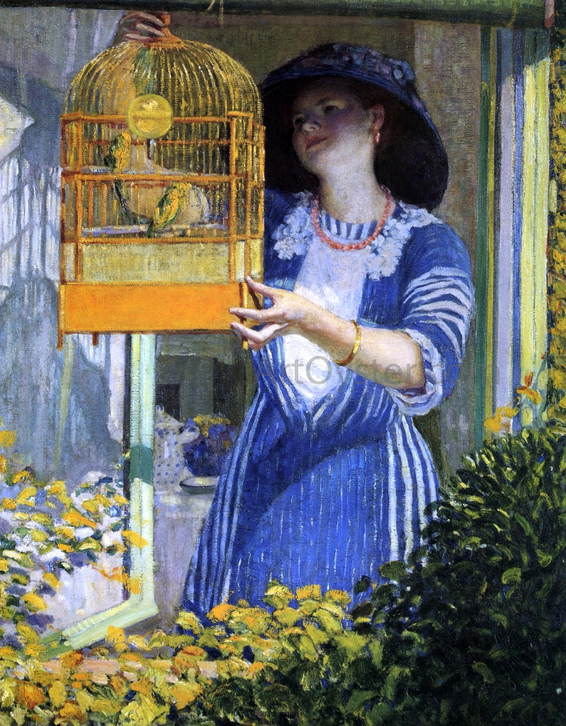Frederick Carl Frieseke The Open Window (also known as The Bird Cage) - Hand Painted Oil Painting