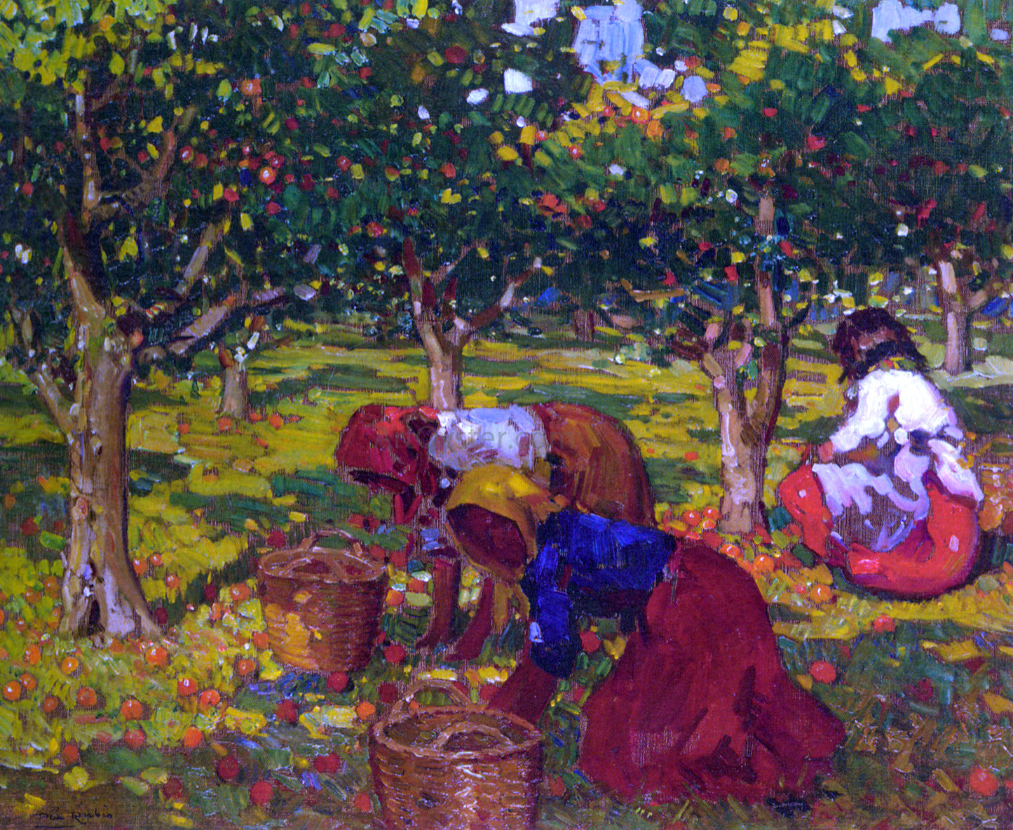 Alberto Pla Y Rubio The Orange Harvest - Hand Painted Oil Painting