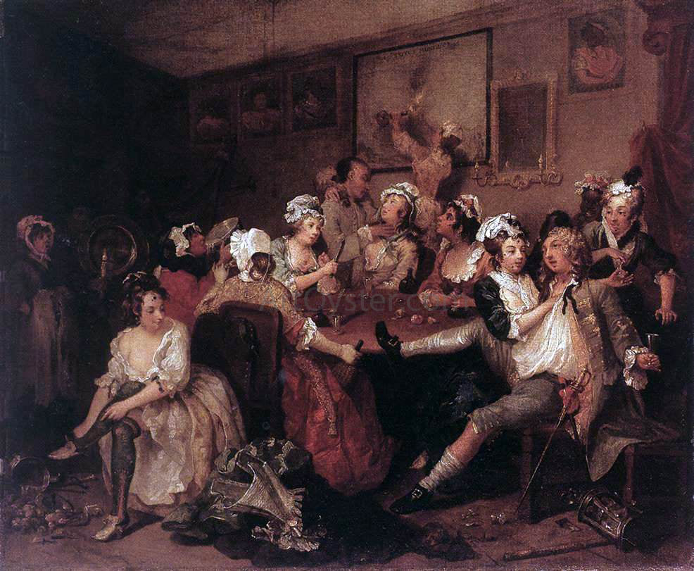 William Hogarth The Orgy - Hand Painted Oil Painting