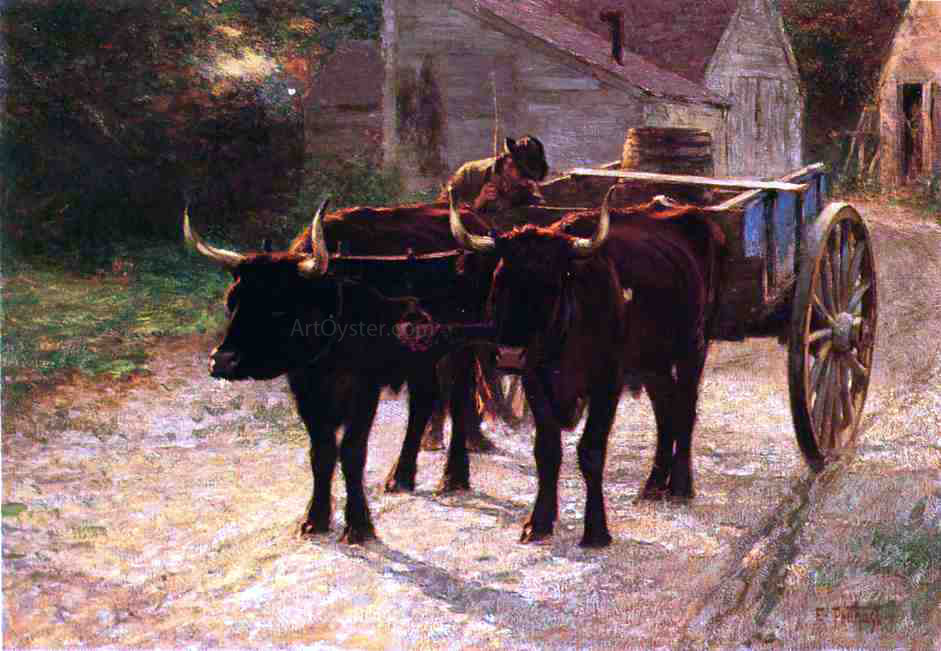 Edward Potthast The Ox Cart - Hand Painted Oil Painting