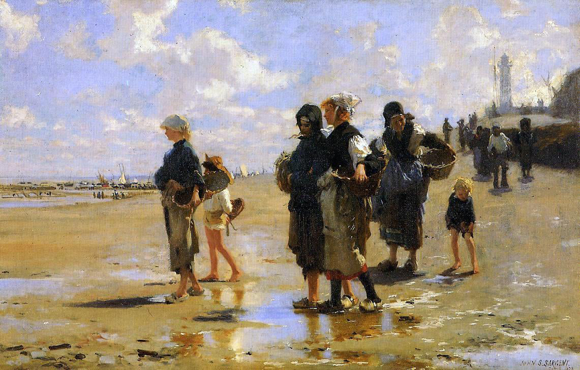 John Singer Sargent The Oyster Gatherers of Cancale - Hand Painted Oil Painting
