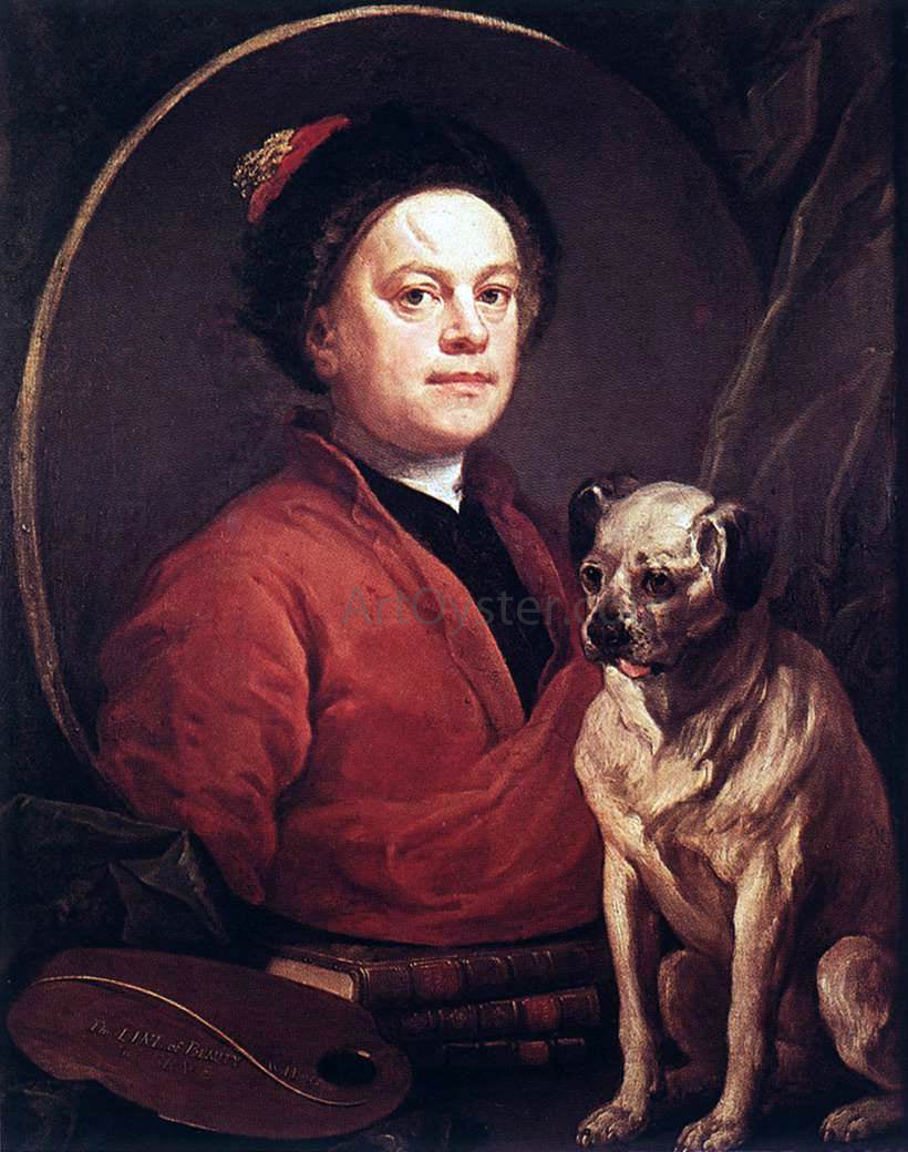  William Hogarth The Painter and His Pug - Hand Painted Oil Painting