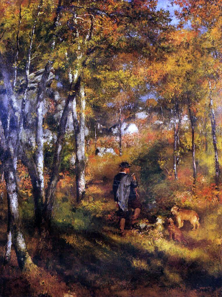 Pierre Auguste Renoir The Painter Jules Le Coeur Walking His Dogs in the Forest of Fontainebleau - Hand Painted Oil Painting