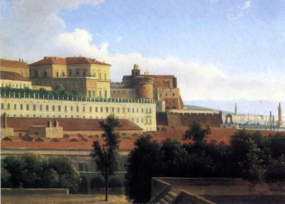Alexandre-Hyacinthe Dunouy The Palazzo Reale and the Harbor, Naples - Hand Painted Oil Painting
