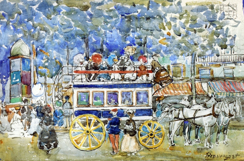 Maurice Prendergast The Paris Omnibus - Hand Painted Oil Painting