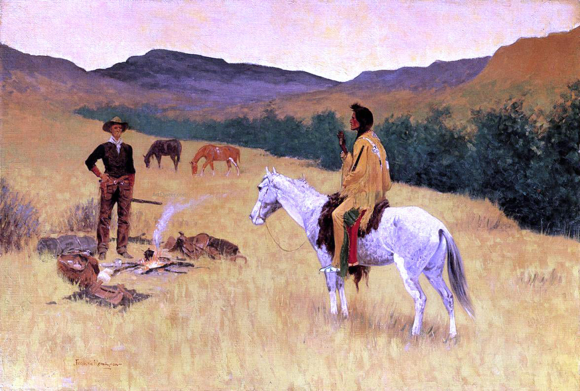 Frederic Remington The Parley - Hand Painted Oil Painting