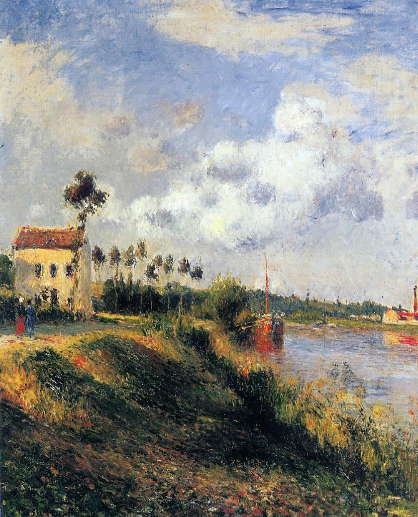 Camille Pissarro The Path from Halage, Pontoise - Hand Painted Oil Painting
