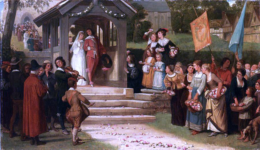 William Frederick Yeames The Path of Roses - Hand Painted Oil Painting