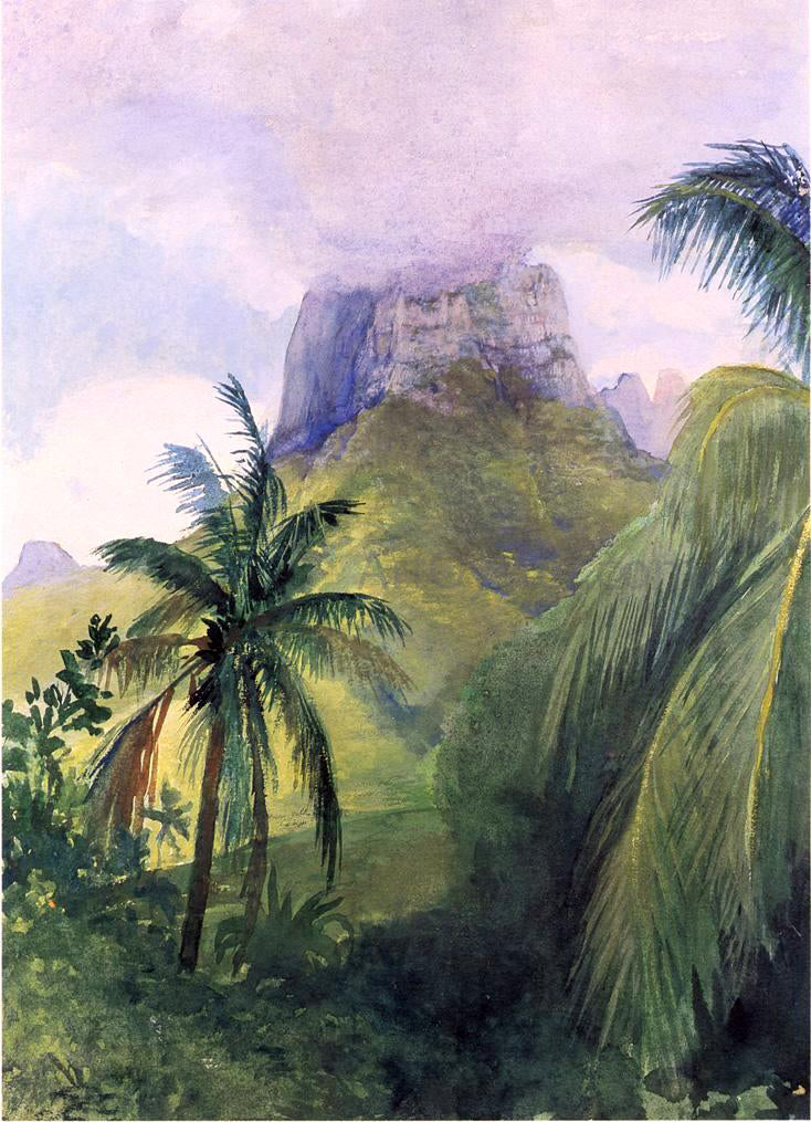 John La Farge The Peak of Maua Roa, Noon, Island of Moorea, Society Islands, Uponuhu - Hand Painted Oil Painting