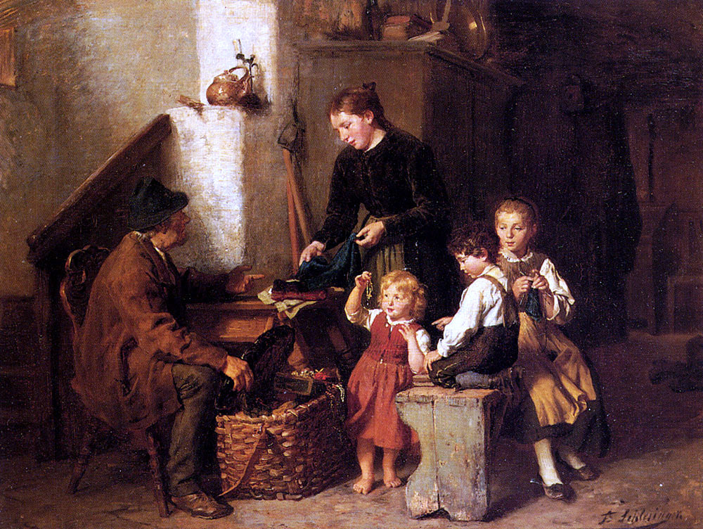 Felix Schlesinger The Peddler's Wares - Hand Painted Oil Painting