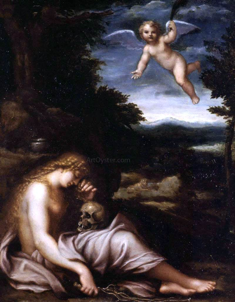 Agostino Carracci The Penitent Magdalen - Hand Painted Oil Painting