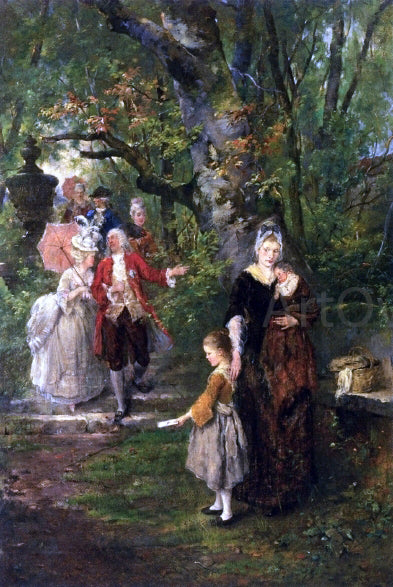 Ludwig Knaus The Petition - Hand Painted Oil Painting