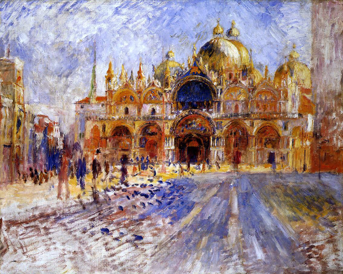 Pierre Auguste Renoir At the Piazza San Marco, Venice - Hand Painted Oil Painting