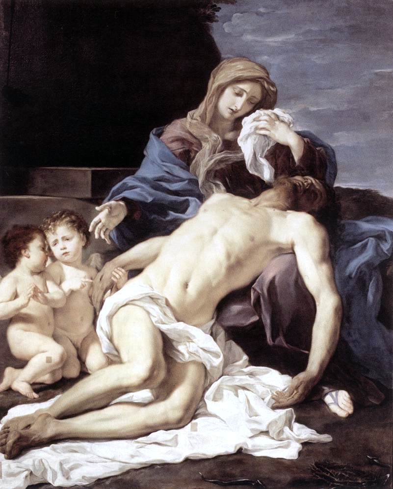 Baciccio The Pieta (Mary Lamenting the Dead Christ) - Hand Painted Oil Painting