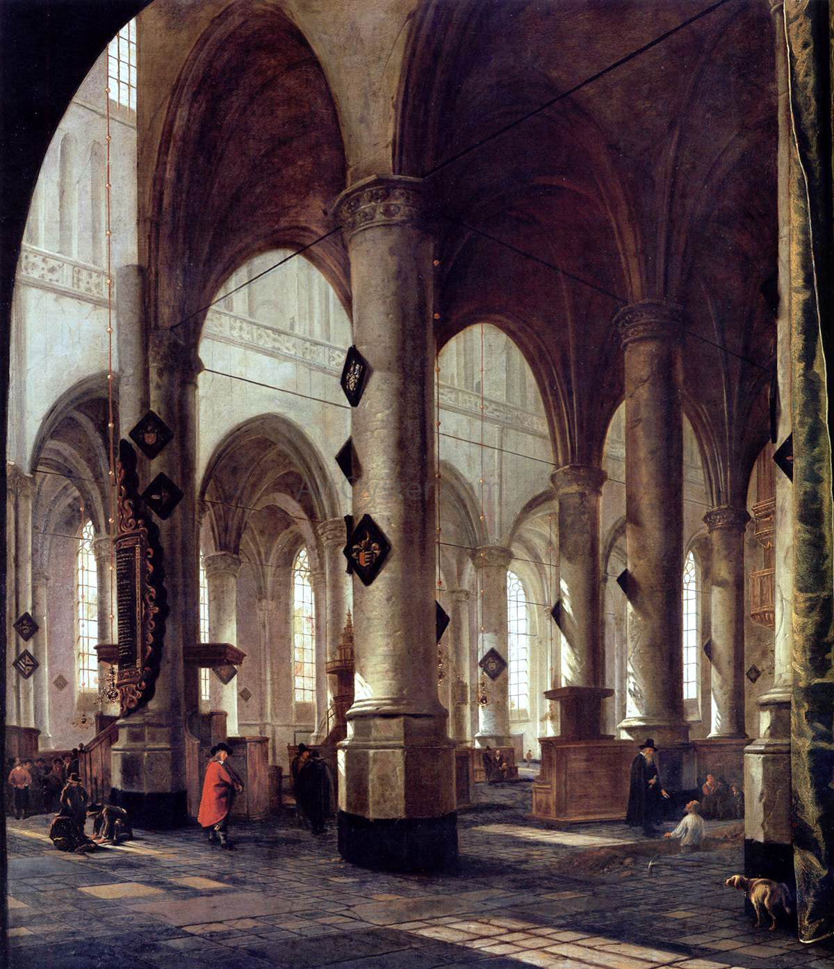 Hendrick Cornelisz Van Vliet The Pieterskerk in Leiden - Hand Painted Oil Painting