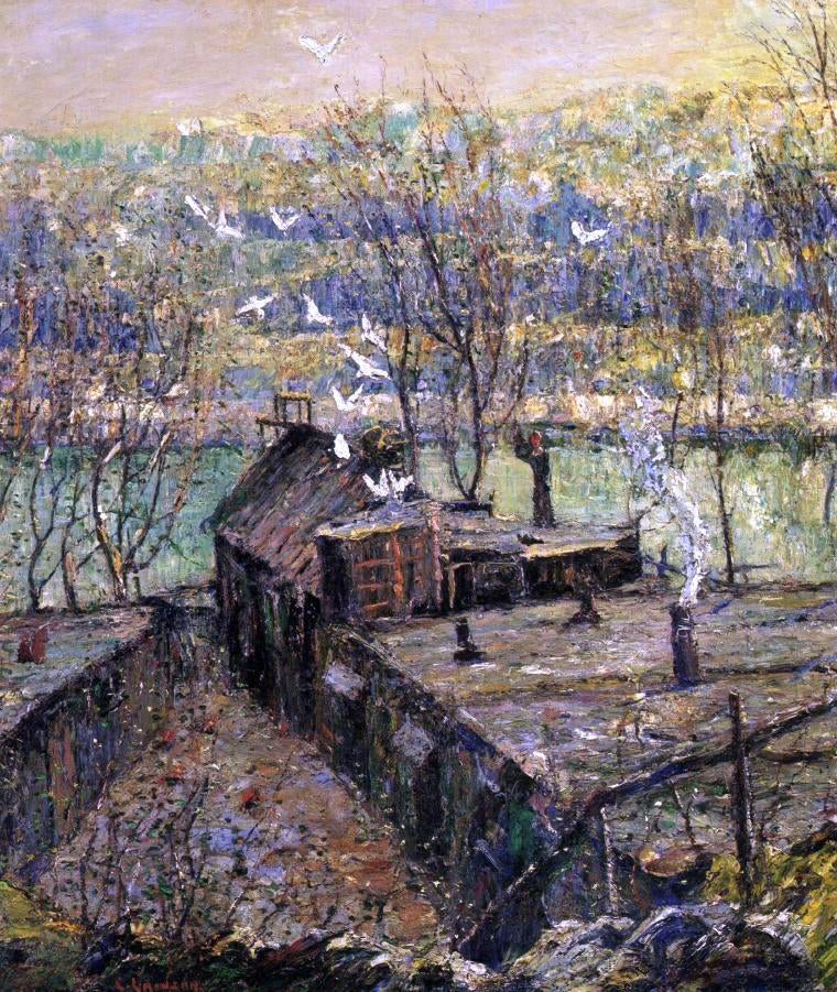 Ernest Lawson The Pigeon Coop - Hand Painted Oil Painting