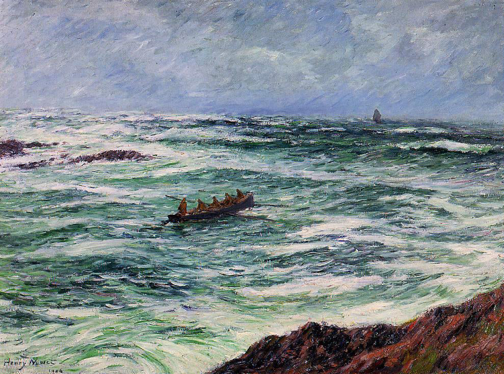 Henri Moret The Pilot, The Coast of Brittany - Hand Painted Oil Painting