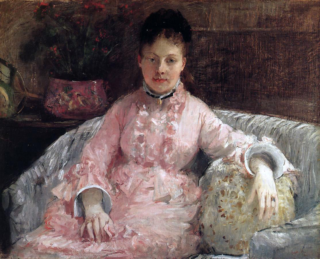 Berthe Morisot The Pink Dress (also known as poop) - Hand Painted Oil Painting