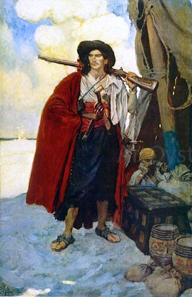 Howard Pyle The Pirate was a Picturesque Fellow - Hand Painted Oil Painting