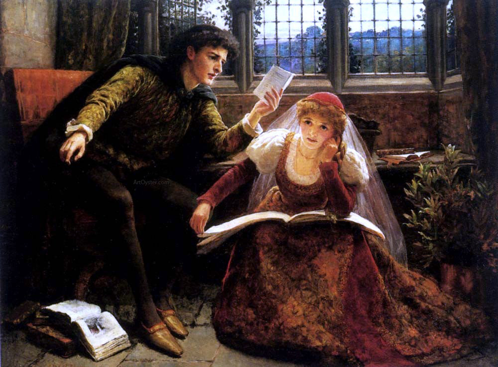 Mary Evelina Kindon The Poem - Hand Painted Oil Painting