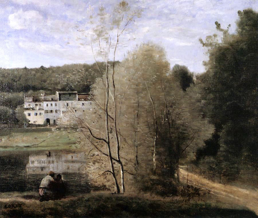 Jean-Baptiste-Camille Corot The Pond and the Cabassud Houses at Ville-d'Avray - Hand Painted Oil Painting