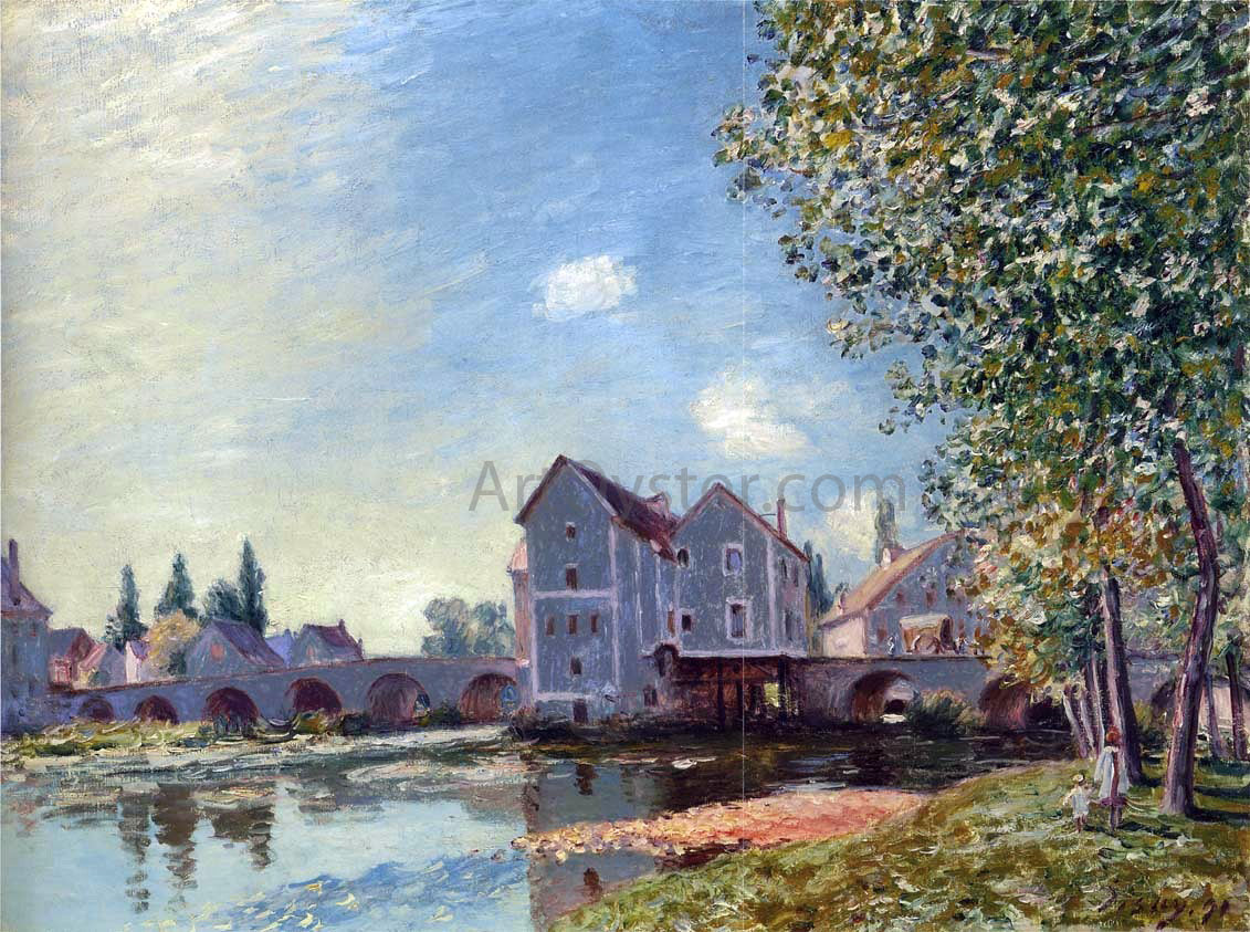Alfred Sisley The Pont at Moret - Afternoon effect - Hand Painted Oil Painting