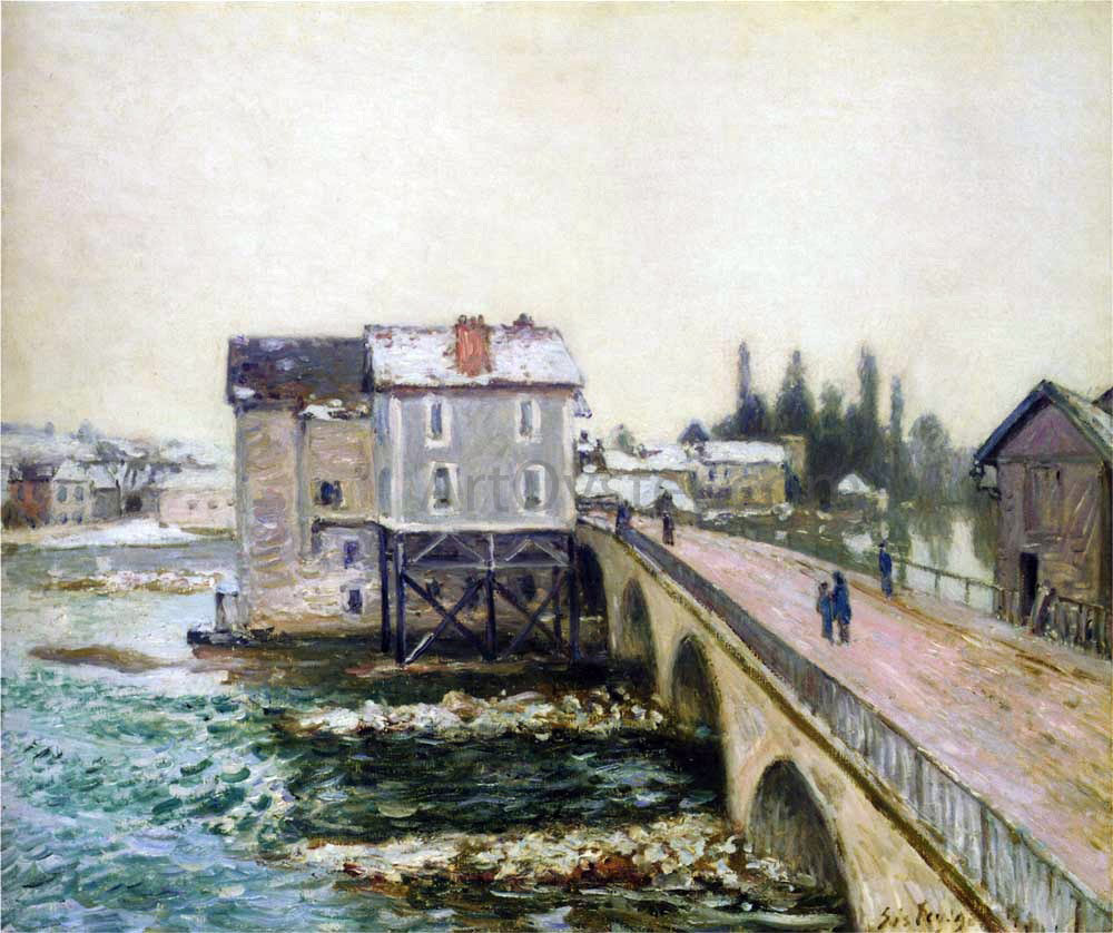 Alfred Sisley The Pont at Moret in Winter - Hand Painted Oil Painting
