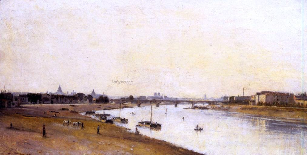 Stanislas Lepine The Pont National as Seen from Quai d'Ivry, Paris - Hand Painted Oil Painting