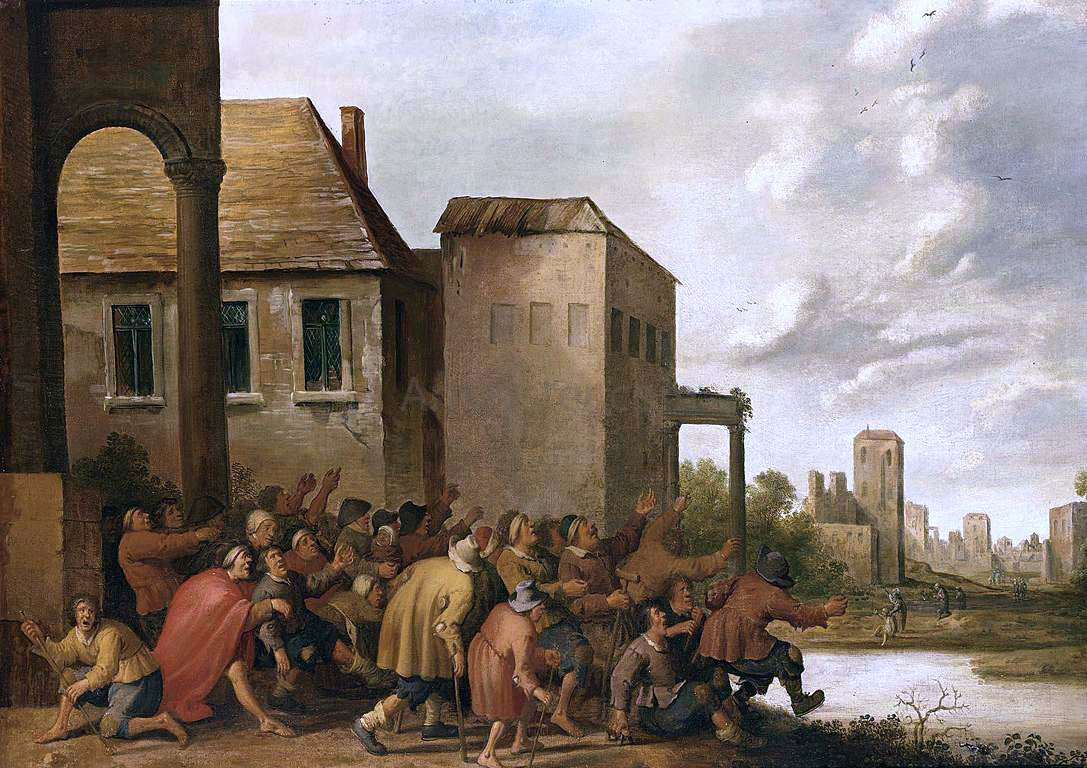 Joost Cornelisz Droochsloot The Pool of Bethesda - Hand Painted Oil Painting