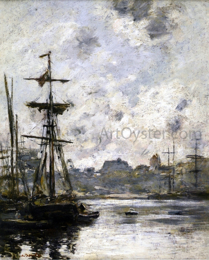 Eugene-Louis Boudin The Port, Fecamp - Hand Painted Oil Painting