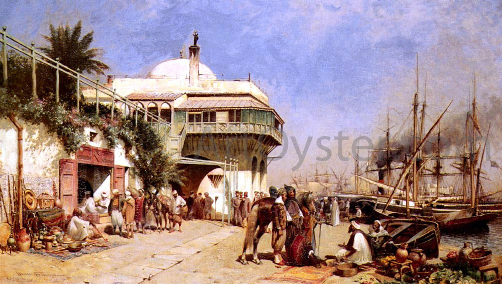 Alfred Wordsworth Thompson The Port of Algiers - Hand Painted Oil Painting