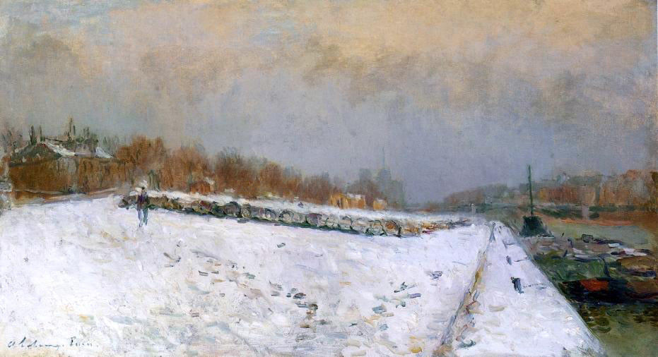 Albert Lebourg The Port of Bercy, Winter - Hand Painted Oil Painting