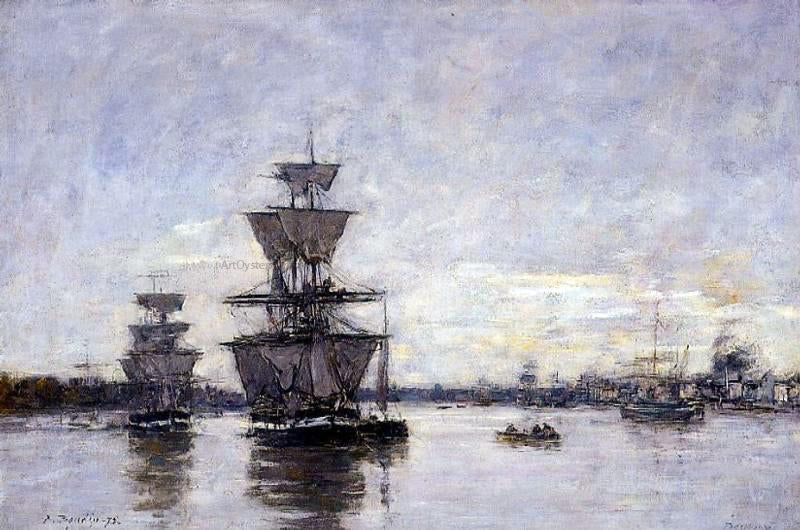Eugene-Louis Boudin The Port of Bordeaux - Hand Painted Oil Painting