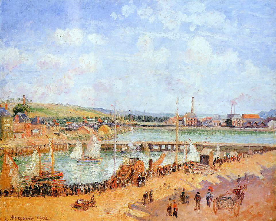 Camille Pissarro The Port of Dieppe, the Dunquesne and Berrigny Basins: High Tide, Sunny Afternoon - Hand Painted Oil Painting