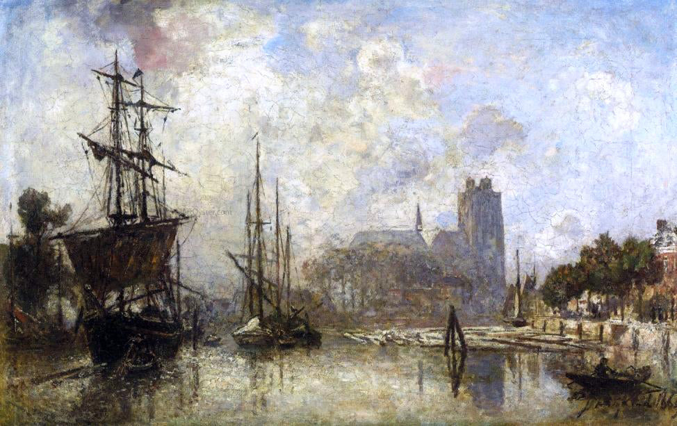 Johan Barthold Jongkind The Port of Dordrecht - Hand Painted Oil Painting