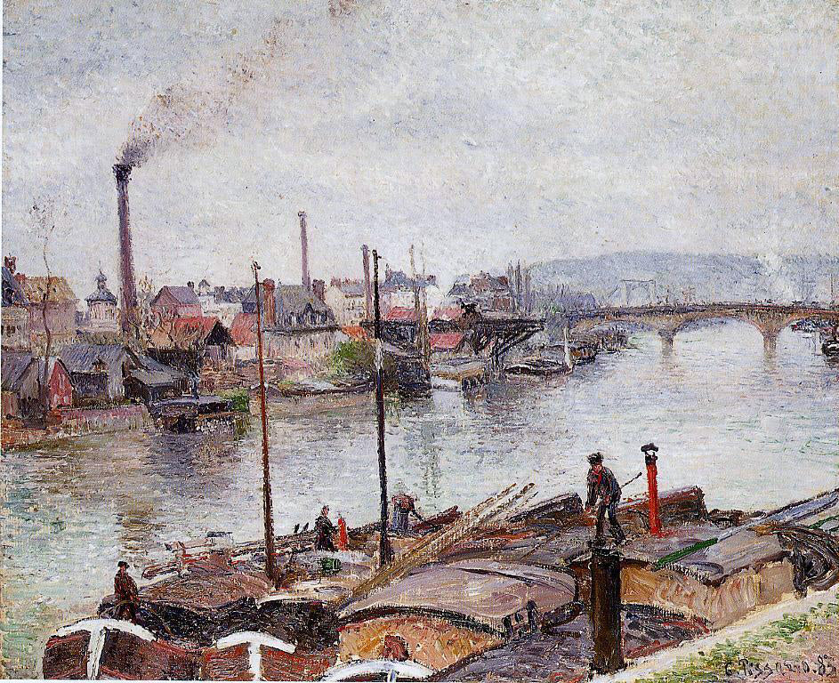 Camille Pissarro The Port of Rouen - Hand Painted Oil Painting