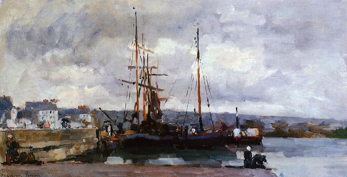 Albert Lebourg The Port of Rouen, Grey Weather - Hand Painted Oil Painting