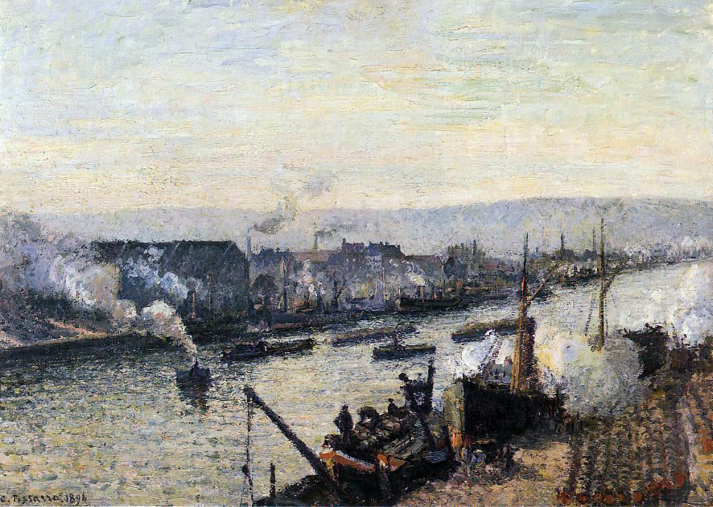 Camille Pissarro The Port of Rouen, Saint-Sever - Hand Painted Oil Painting