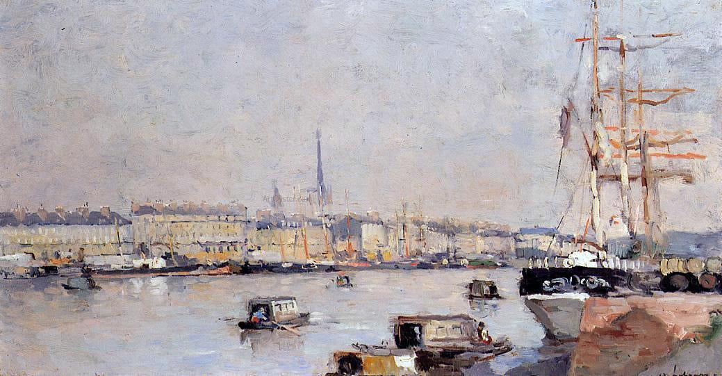 Albert Lebourg The Port of Rouen with Cathedral - Hand Painted Oil Painting