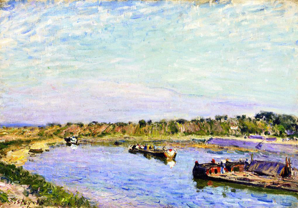 Alfred Sisley The Port of Saint Mammes, Morning - Hand Painted Oil Painting