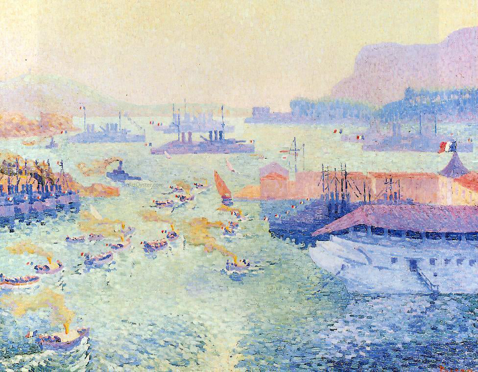 Henri Pearson The Port of Toulon - Hand Painted Oil Painting
