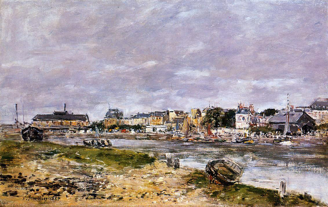 Eugene-Louis Boudin The Port of Trouville - Hand Painted Oil Painting