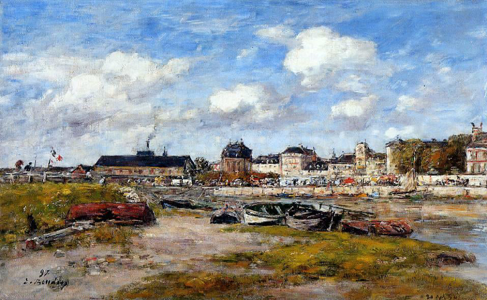 Eugene-Louis Boudin The Port of Trouville, Low Tide - Hand Painted Oil Painting