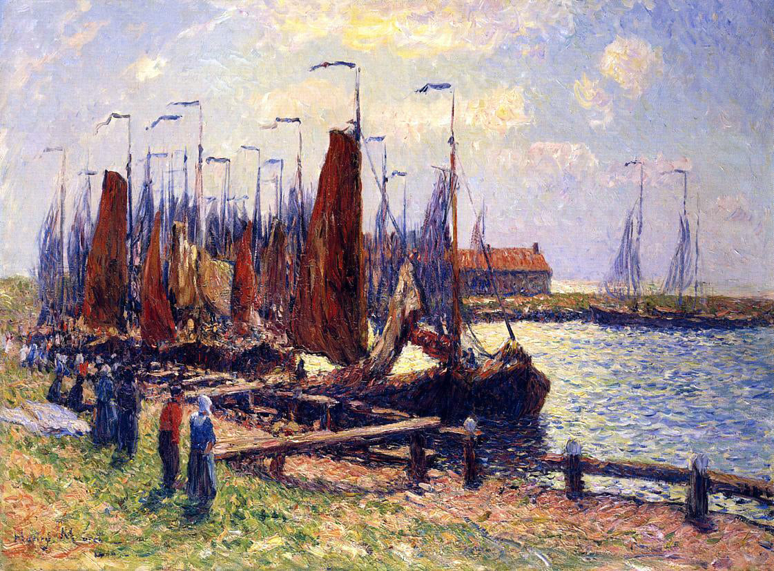Henri Moret The Port of Volendam - Hand Painted Oil Painting