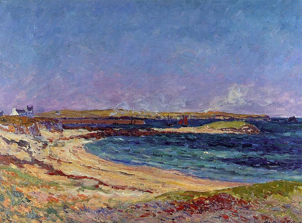 Maxime Maufra The Portivy Beach, Quiberon Peninsula - Hand Painted Oil Painting