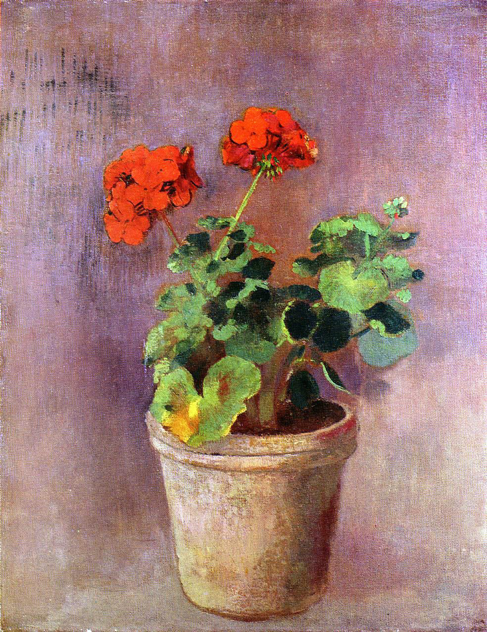  Odilon Redon The Pot of Geraniums - Hand Painted Oil Painting