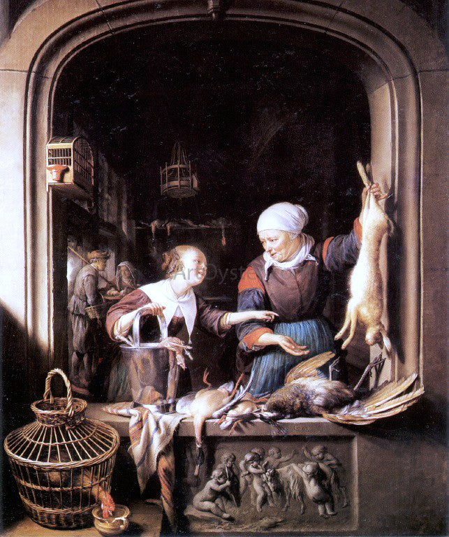 Gerrit Dou The Poulterer's Shop - Hand Painted Oil Painting