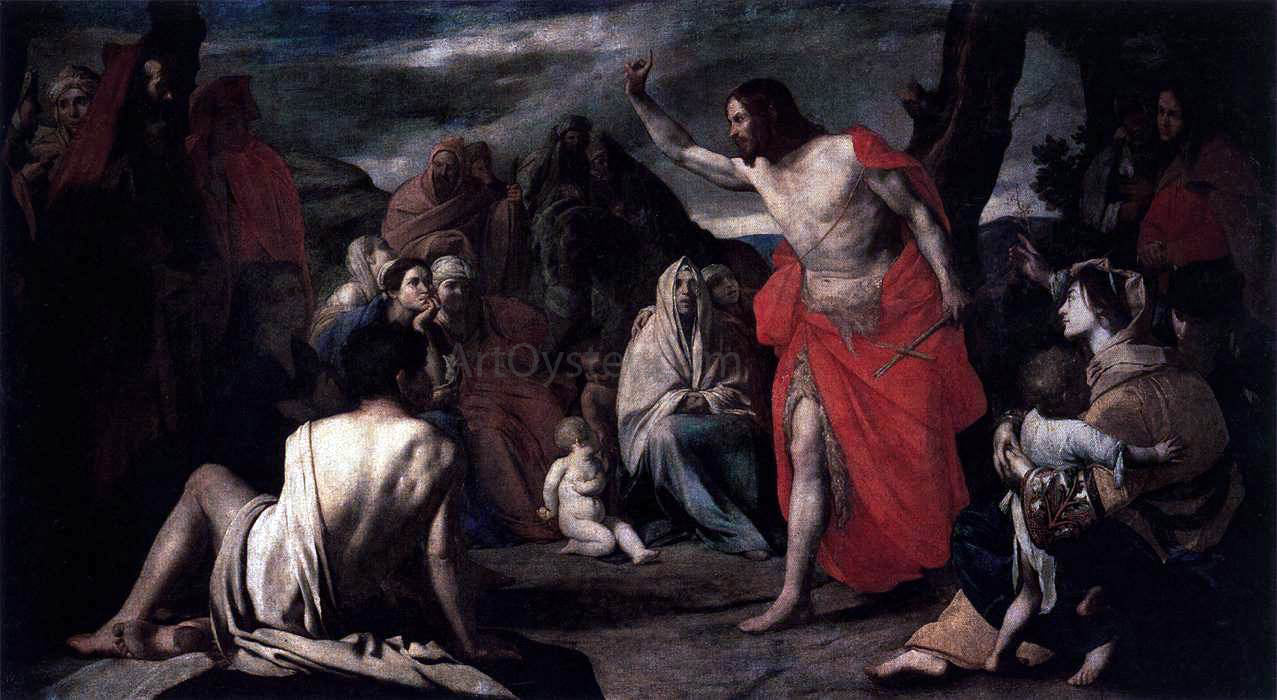 Massimo Stanzione The Preaching of St John the Baptist in the Desert - Hand Painted Oil Painting