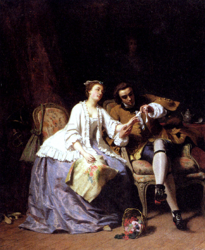 Louis Coulon The Prick Of The Needle - Hand Painted Oil Painting