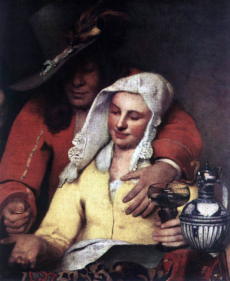 Johannes Vermeer The Procuress (detail: 1) - Hand Painted Oil Painting